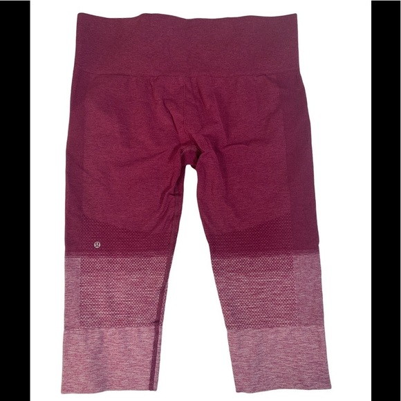 🌸2/$25 Lululemon Seamlessly Street Crop Heathered Dashing Deep Redish Purple - Picture 7 of 10